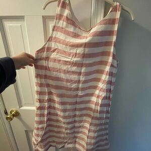 Pink and White Striped Women's Dress